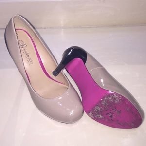 Nude Heels with Pink Sole