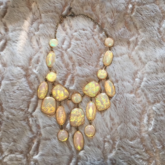 White/cream stone statement necklace