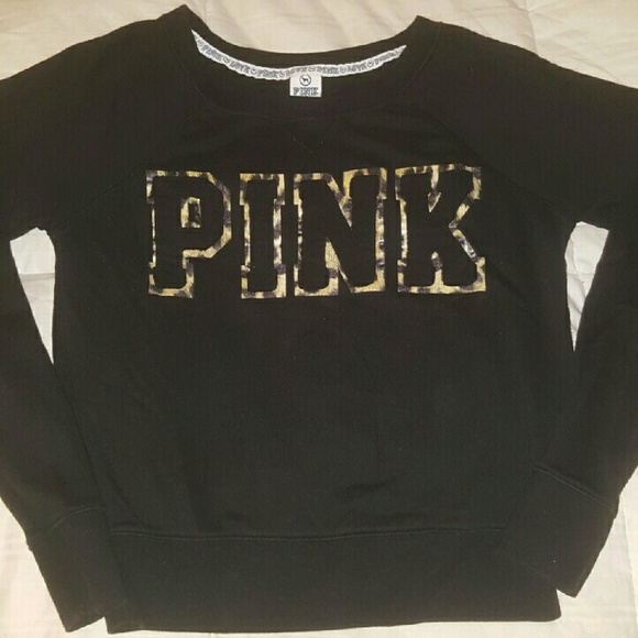 Vs PINK black and leopard print sweater