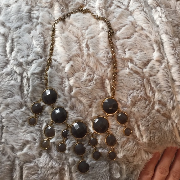 Dark Grey Stone Statement Necklace