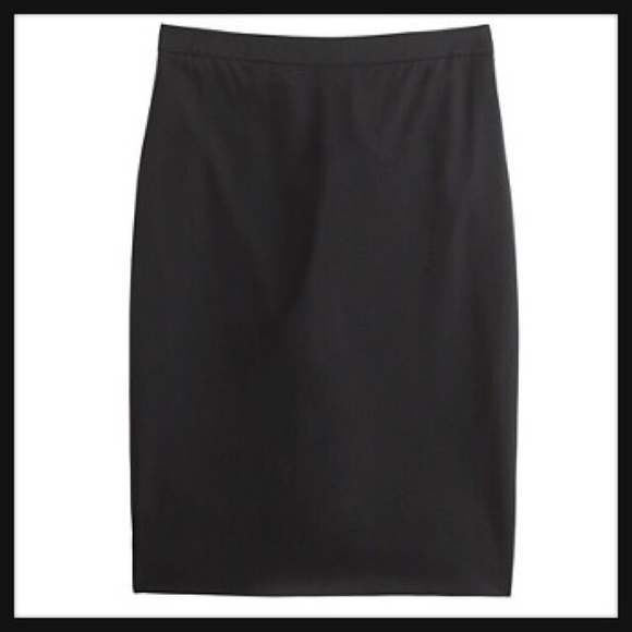 SOLD NWT J Crew Wool Pencil Skirt Black 00P - Picture 1 of 4