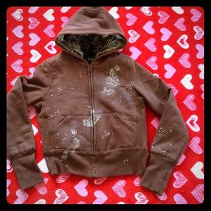 🍀FUR LINED PAINT SPLATTER HOODIE🍀