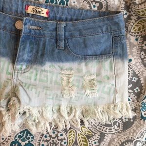 Acid washed distressed shorts NWOT