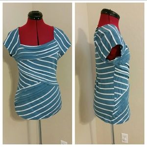 Anthropologie multi-directional striped knit top.