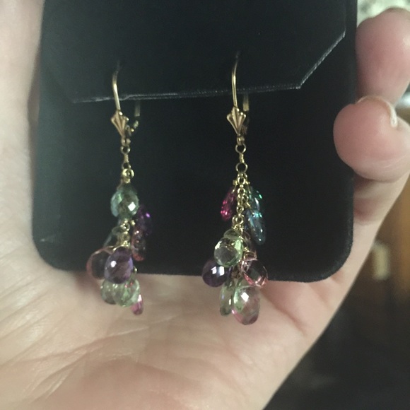 Topaz and 14k gold earrings - New - Macy's - Picture 1 of 4