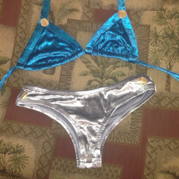 metallic brazilian bikini
