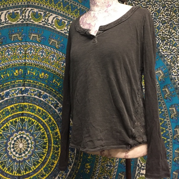 Free People Crochet Back Henley - Picture 1 of 4