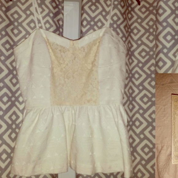 Dressy cream peplum top Medium
