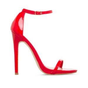 Red Galya single strap high heel sandal NWT w/ box