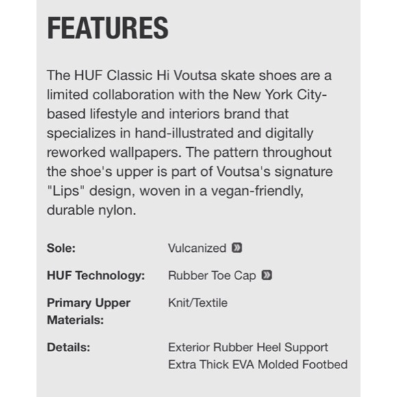 HUF X VOUTSA Classic Hi Lip Print Sneakers - Picture 3 of 4