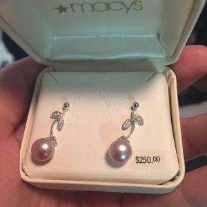 Pink Pearl/14k WG Earrings - New - Macy's.