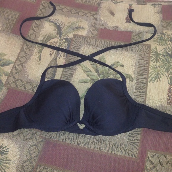 push up black swim top