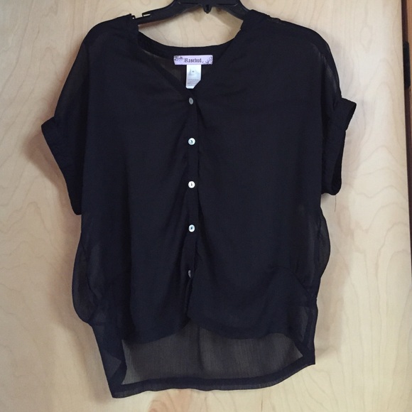Sheer black blouse!