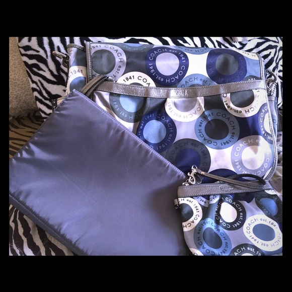 Coach diaper bag with matching wrislet