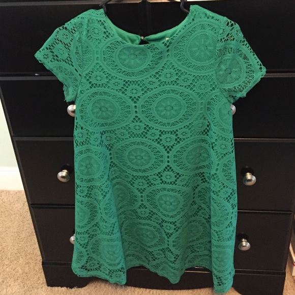 Green lace dress