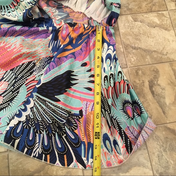 NWOT OXFORD CIRCUS Satin feather halter top - Picture 7 of 7