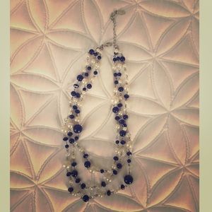 Glass beaded necklace with adjustable clasp