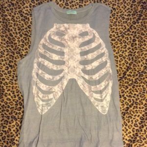 ☠ Flower rib muscle tank ☠