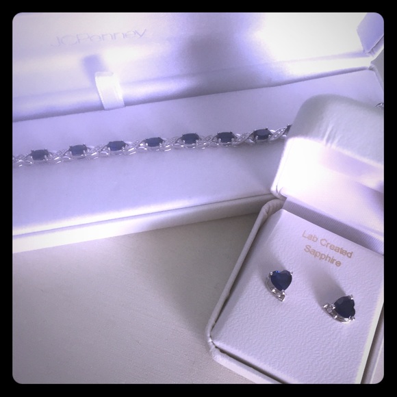 Sapphire Bracelet and Earring Set
