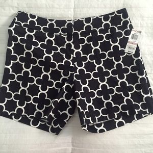White and black patterned shorts