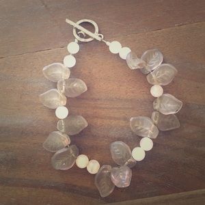 Leaf and bead bracelet