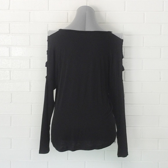 🔴BOGO FREE🔴 Black Cold Shoulder Open Panel Top - Picture 4 of 4