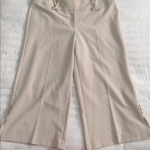 Cream wide leg capris