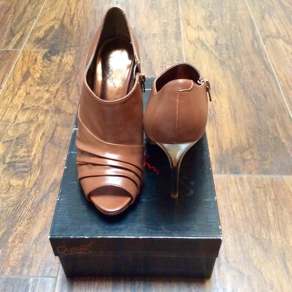 Carlos brown peep toe booties - Picture 2 of 4