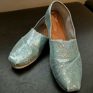 Women's blue sparkle TOMS