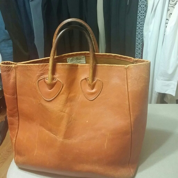 ll bean leather tote vintage