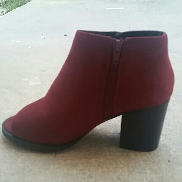 Soda one side fringe peep toe ankle boots - Picture 3 of 4