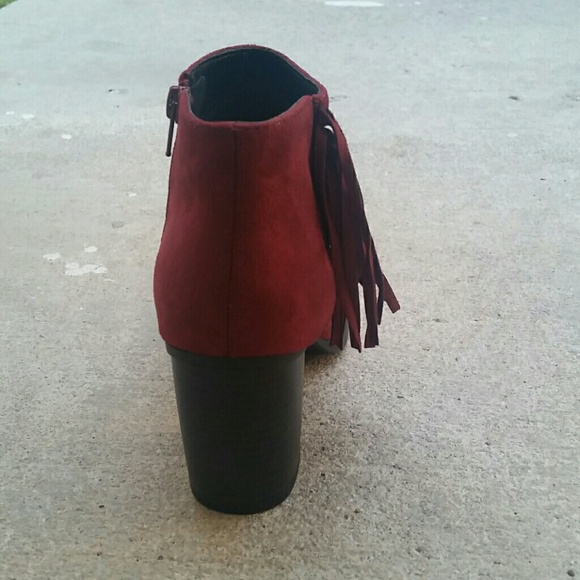 Soda one side fringe peep toe ankle boots - Picture 4 of 4