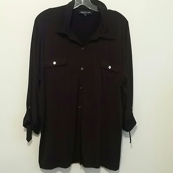 Jones New York Tops - Plus brown button down