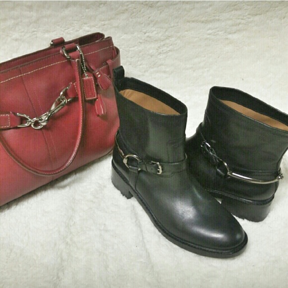 Coach Leather Moto Boots 9.5 - Picture 2 of 4