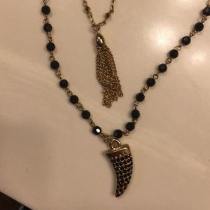 French horn and tassel necklace