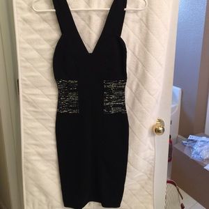Black/silver bodycon dress