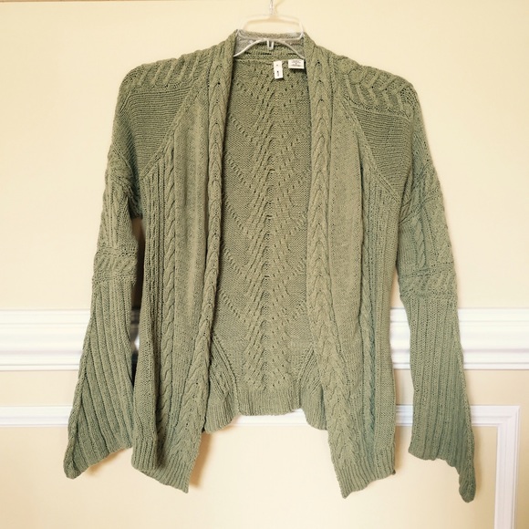 Anthropologie Cardigan Cable Knit Sweater Size M