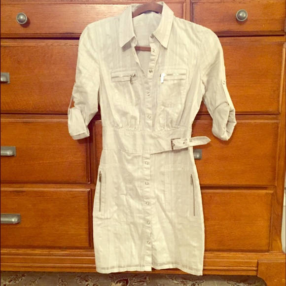 Armani Exchange Dresses & Skirts - Armani Exchange light grey shirt dress