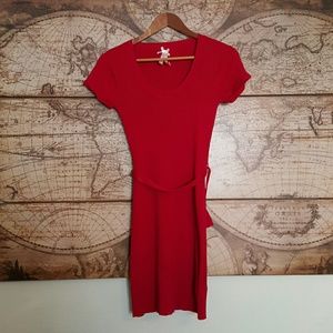 Red sweater dress