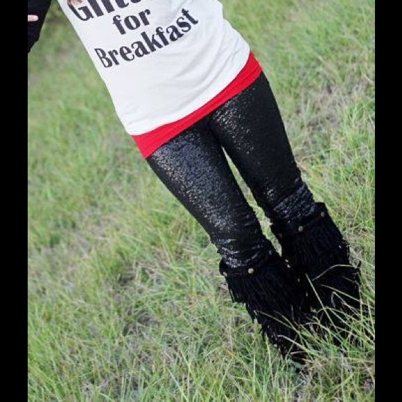 Black Sequin Leggings