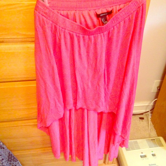 Forever 21 coral high low skirt