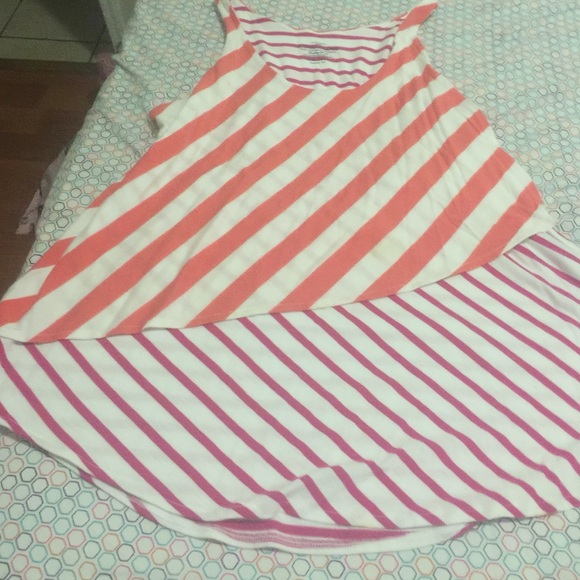 Orange, white and pink tank top