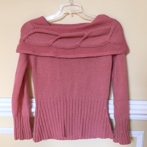 Anthropologie Sweater Cowled Cable Neck Size M