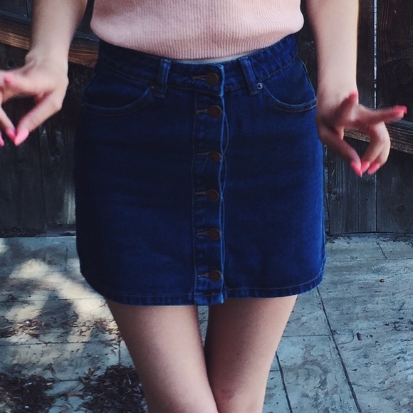 Denim button down skirt