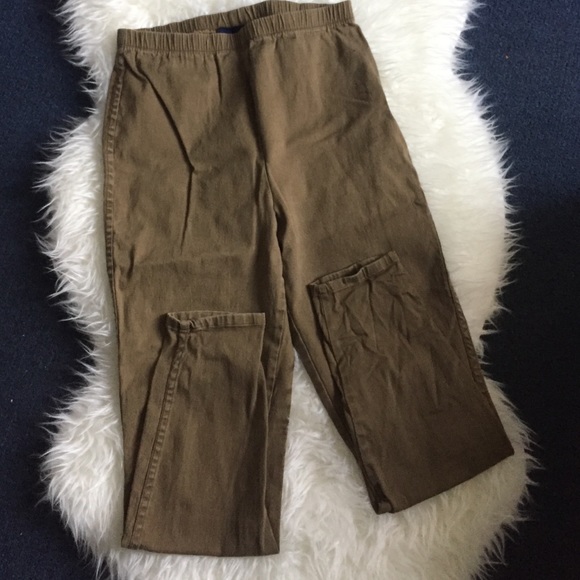 High waisted olive green/brown pants