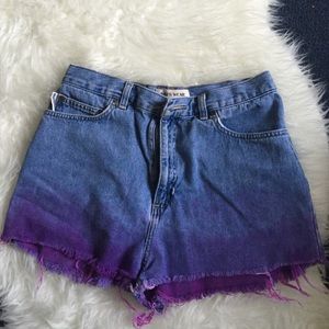 Dyed high waisted shorts