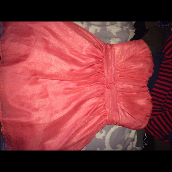 Pink Strapless Short Dress