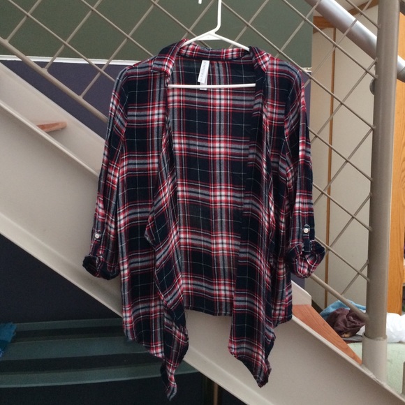 Aeropostale Plaid Cardigan