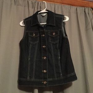 Jean Vest with diamond buttons