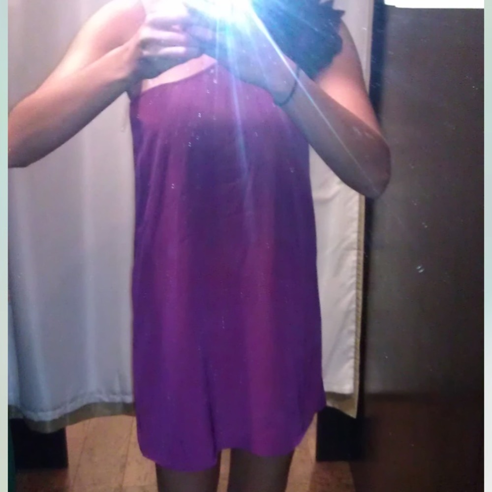 Purple one shoulder dress